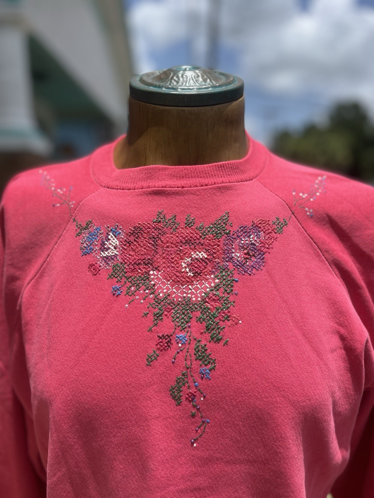 Vtg Grannycore Grandmacore 90s Women’s Crewneck Sweater Sz XL Made In USA