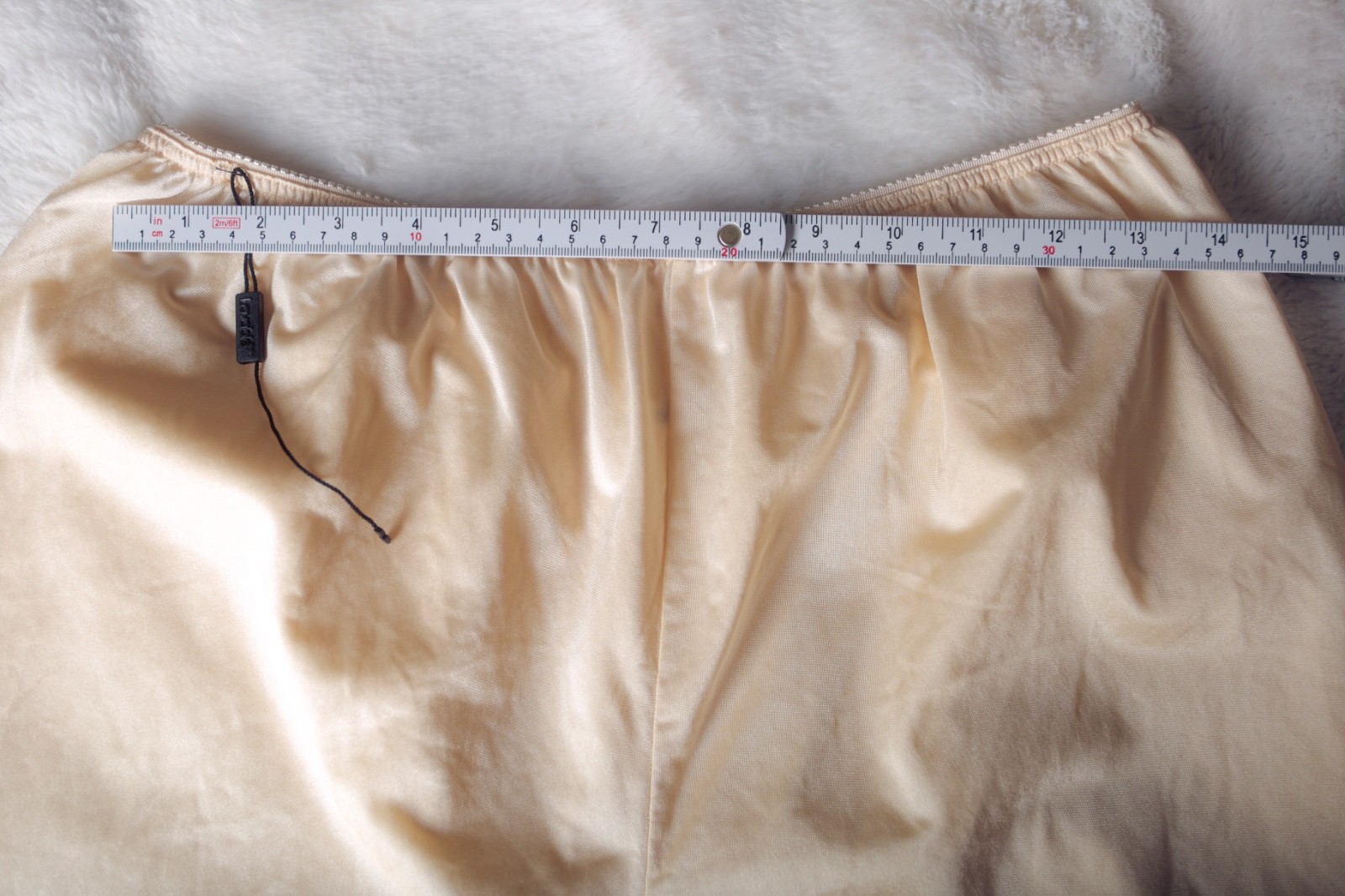 Lovable Vintage Retro Glam Soft Satin Pettipants Slip 2X 2XL Knee Beige NWOT