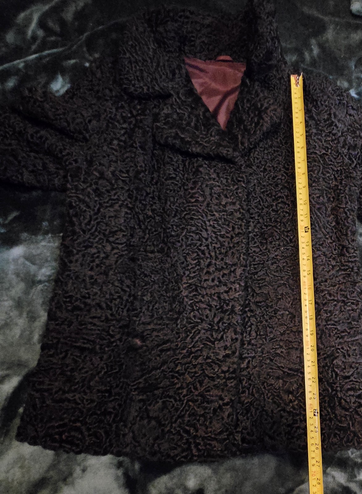 RARE Vintage Women’s Ukhara Karakul USSR Black Persian Lamb Fur Coat Small