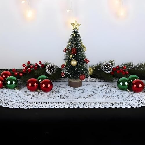 2 Pack Cotton Crochet Lace Rectangular Table Runne – European-Style Hollowed