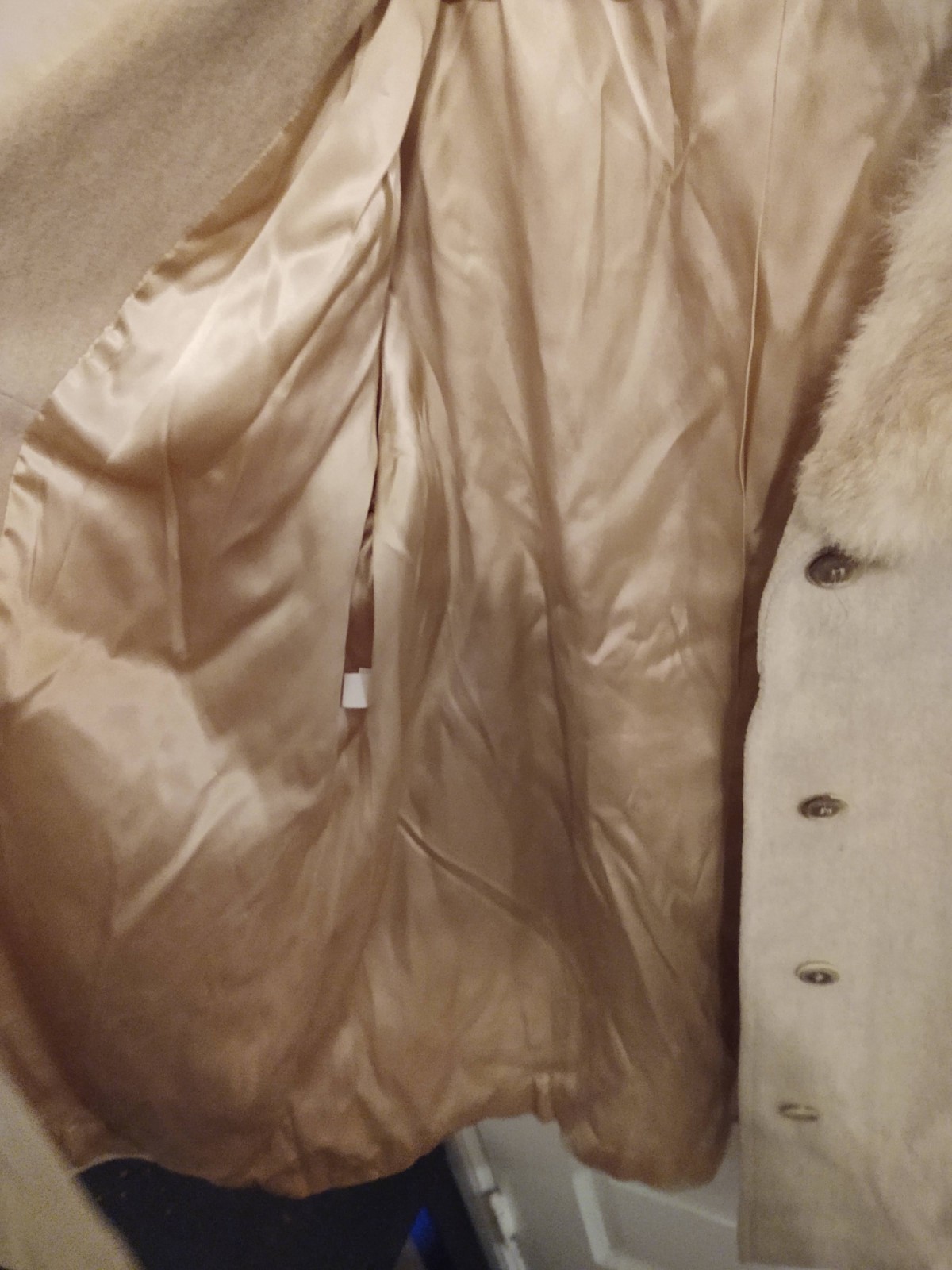Vintage Fashionbilt 100% Wool And fur collar coat Union Made Sz XL