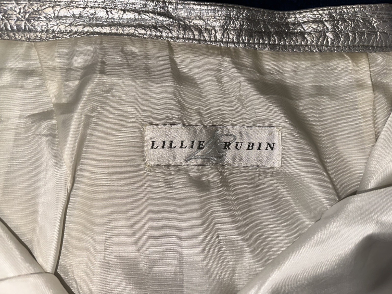 Lot 2 80s/90s Vintage Leather Teal/Silver Pencil Skirts 6,Liilie Rubin/Carabella