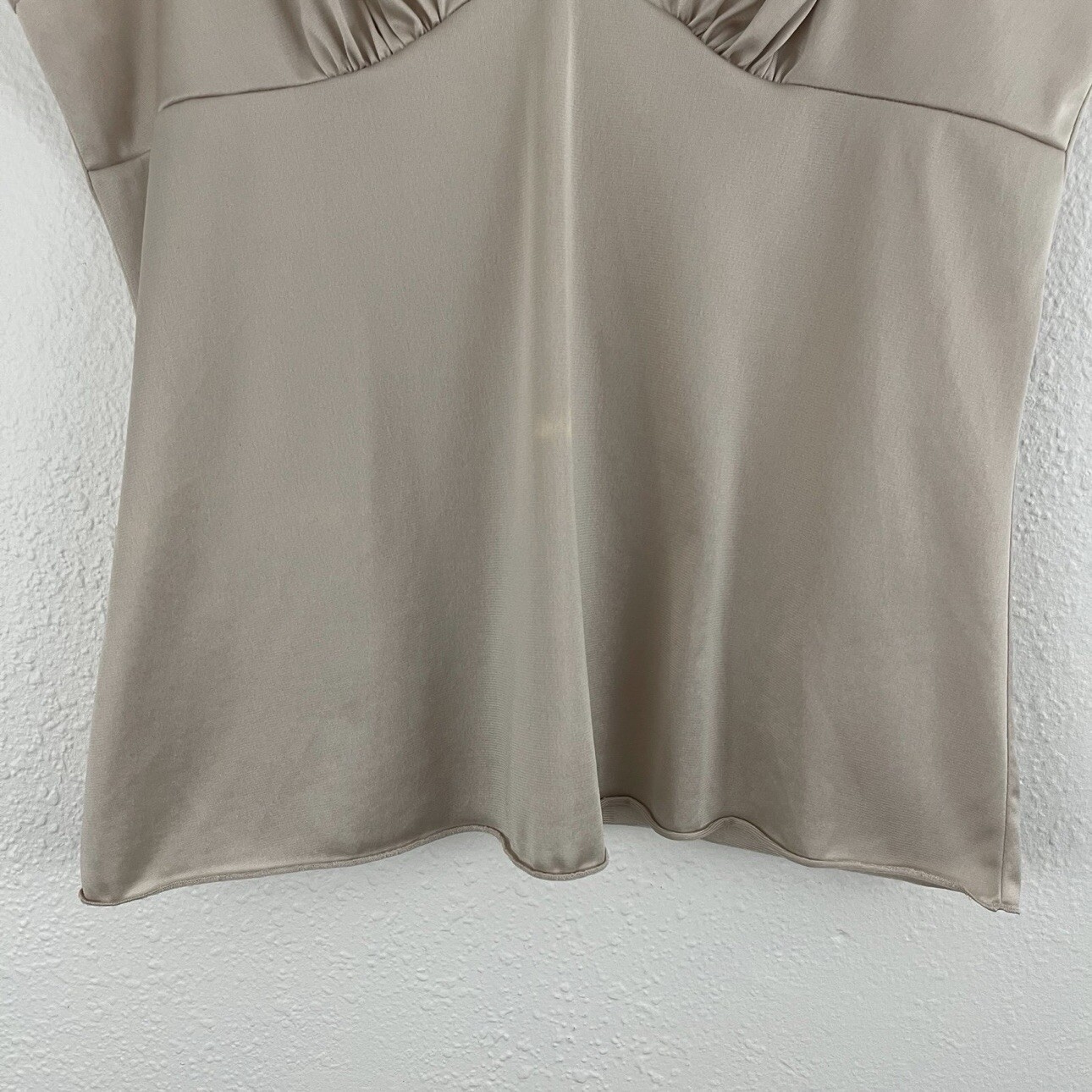 VANITY FAIR Vintage Champange Beige Lace Trim Spaghetti Strap Camisole Top