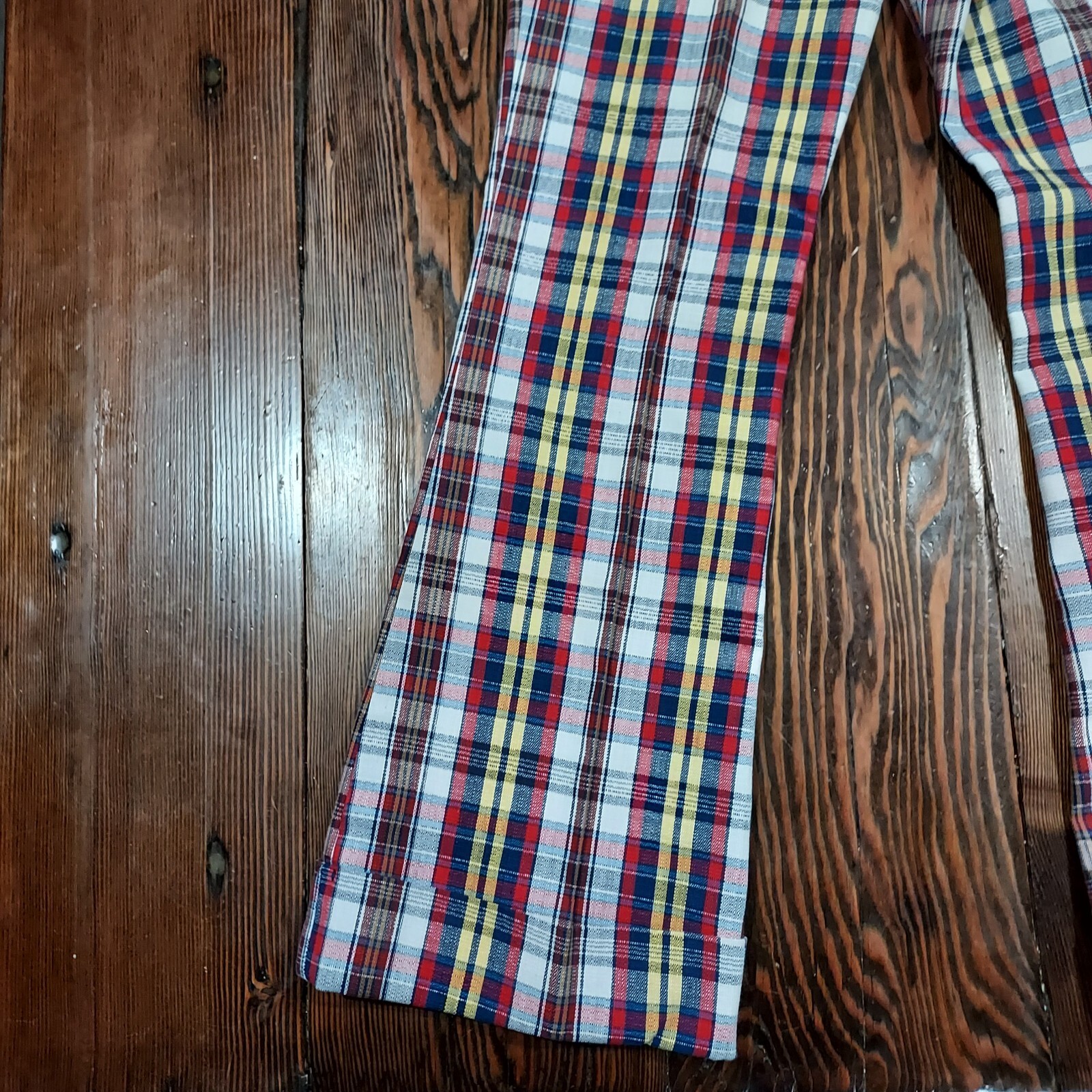 VTG 70’s Levi’s Boys Sta-Prest Plaid Flare Slacks Reg 12 Made in USA
