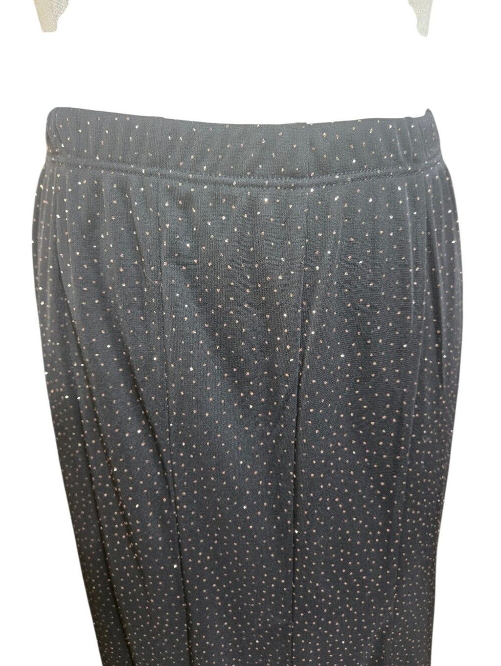 Onyx Nite Vintage Black Sparkle Midi Skirt