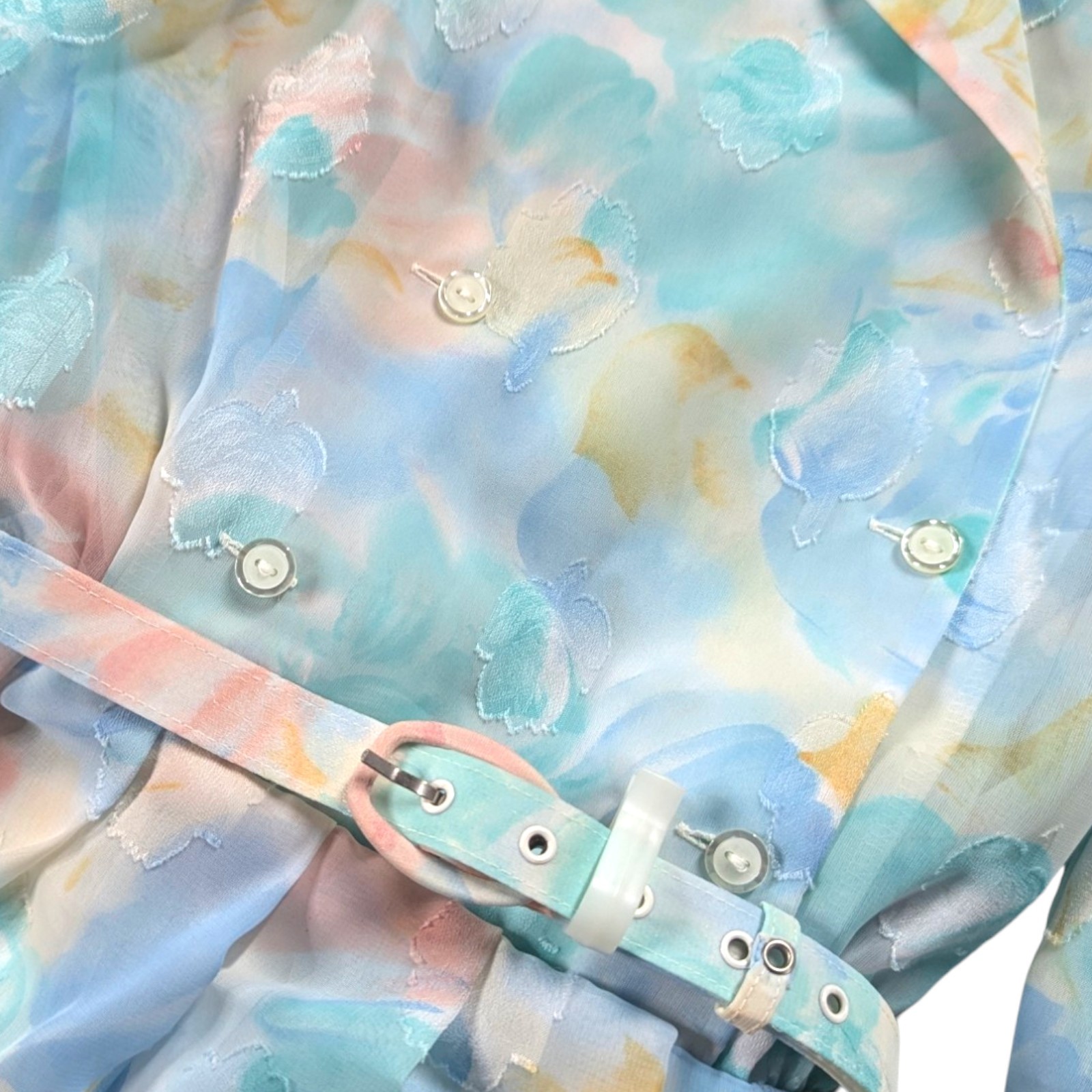 🇬🇧Vintage St Michael UK 12 EU40 Chiffon Floral Princess Dress Selkie Style 80s