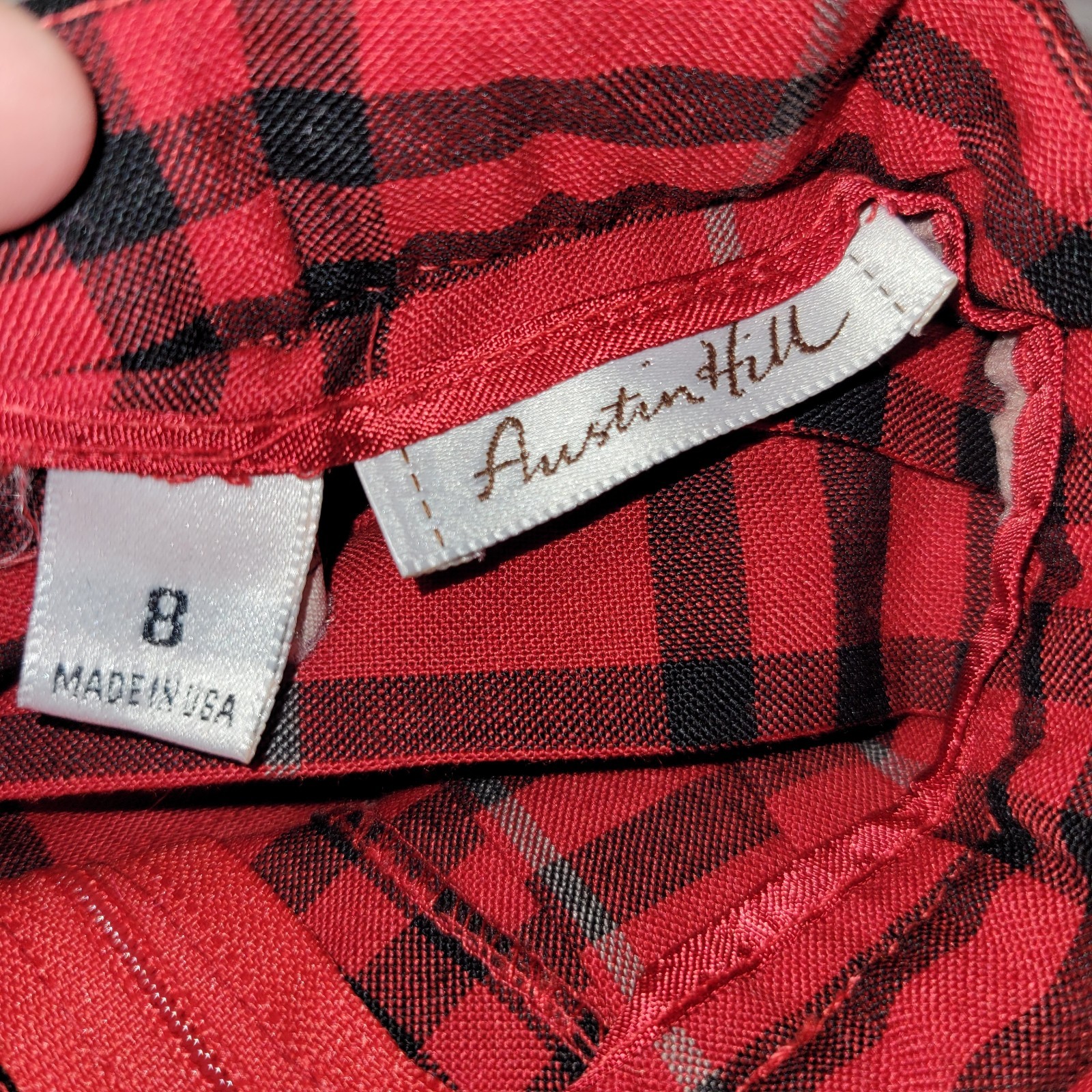 1070s Austin Hill, Aline, Plaid, Red, Skirt, Size 8 Vintage