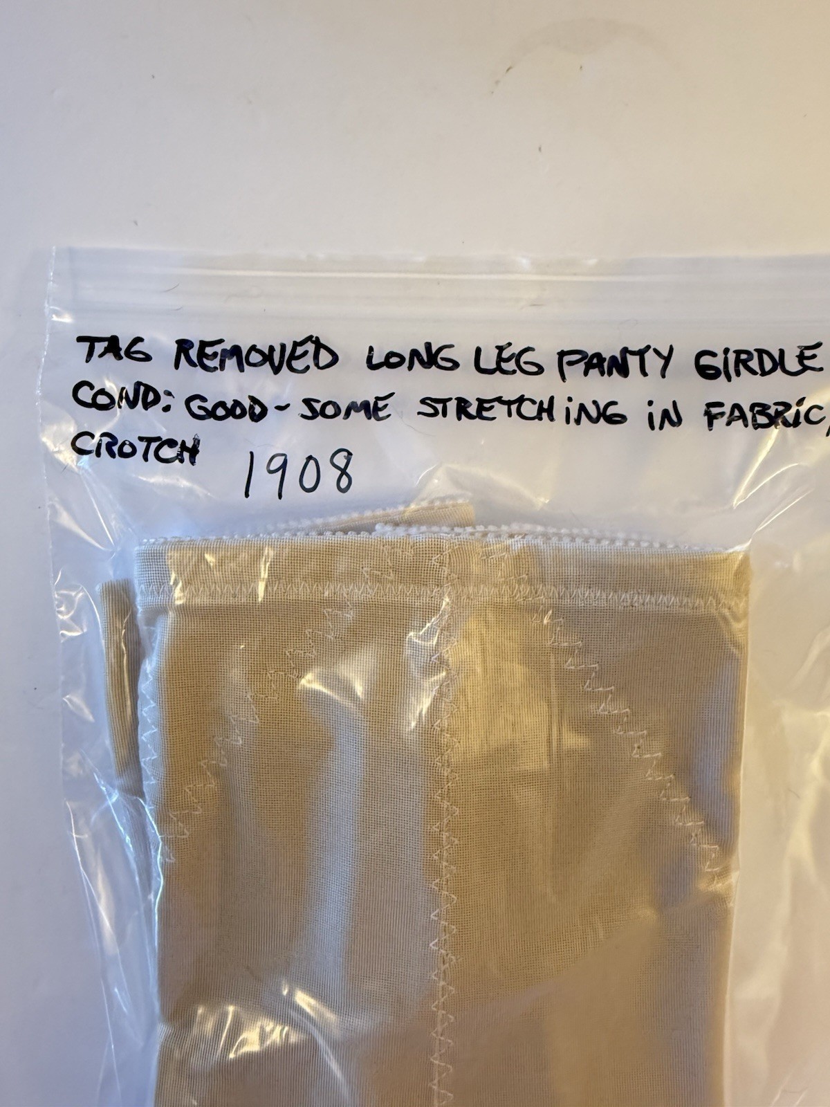 Vintage Beige Long Leg Girdle Pants Liner Compression See Measurements No Tag