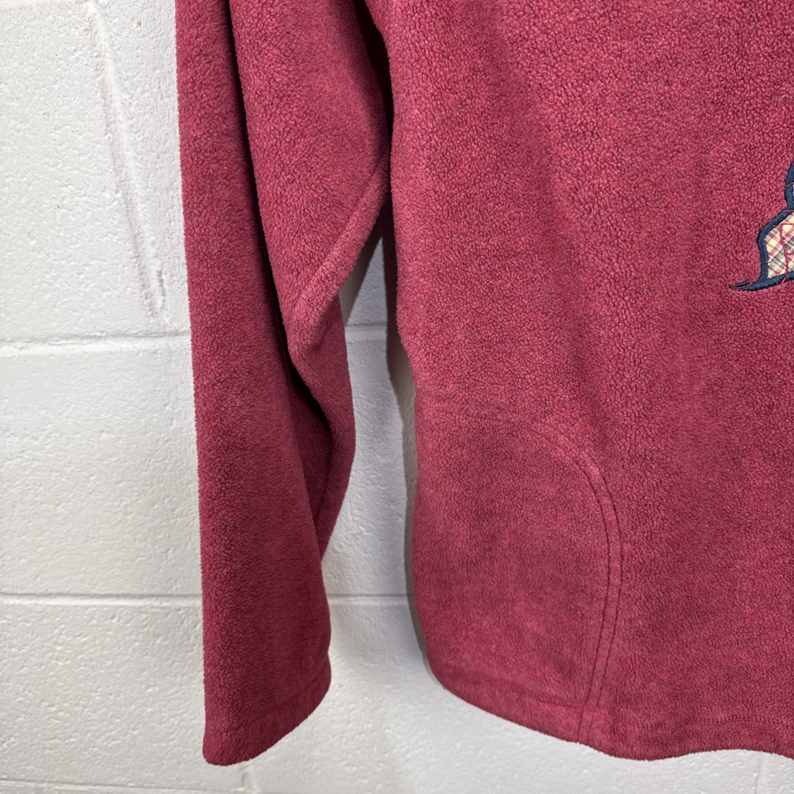 Vintage Northern Reflections 1/4 Zip Pullover Fleece Sweater M Embroidered Cat
