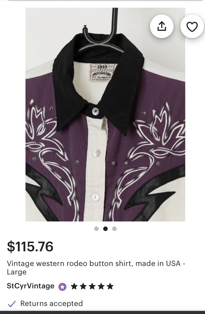 1849 Authentic Ranchwear Vintage Women Embroidery Rodeo Western Sz S (Comp V)