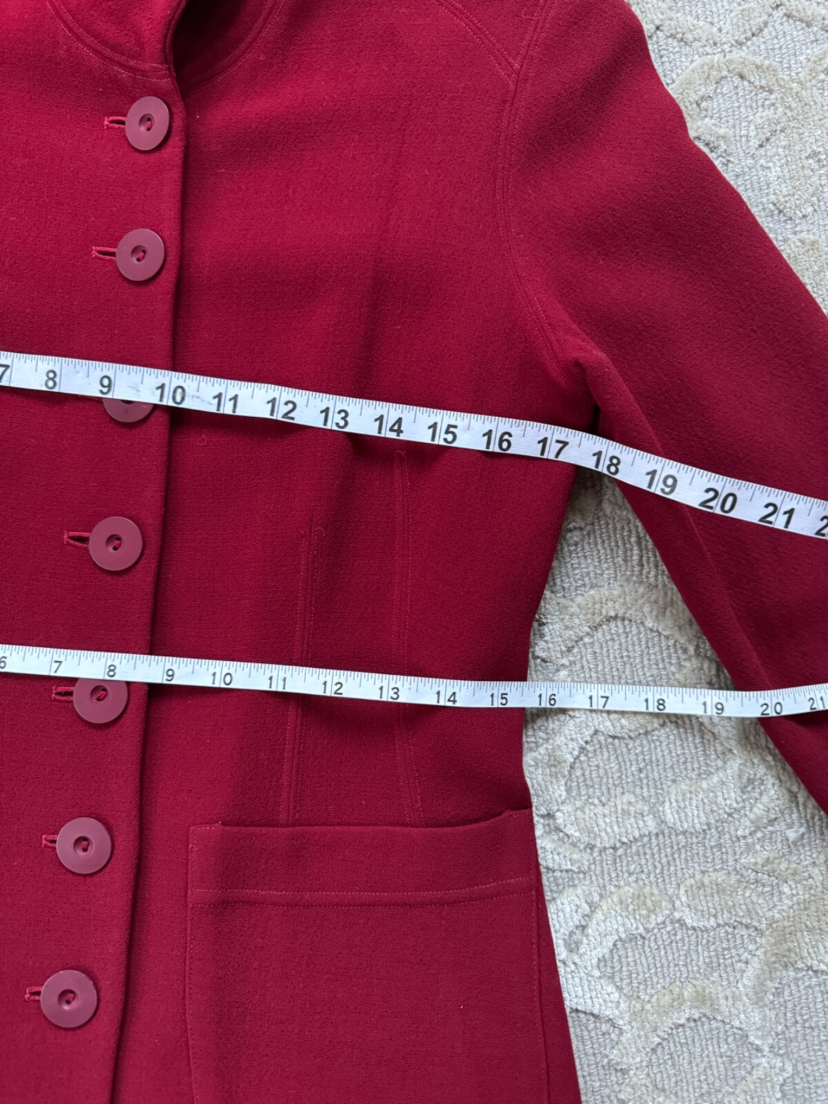 Donna Karan New York Vintage Dark Red Fitted Blazer
