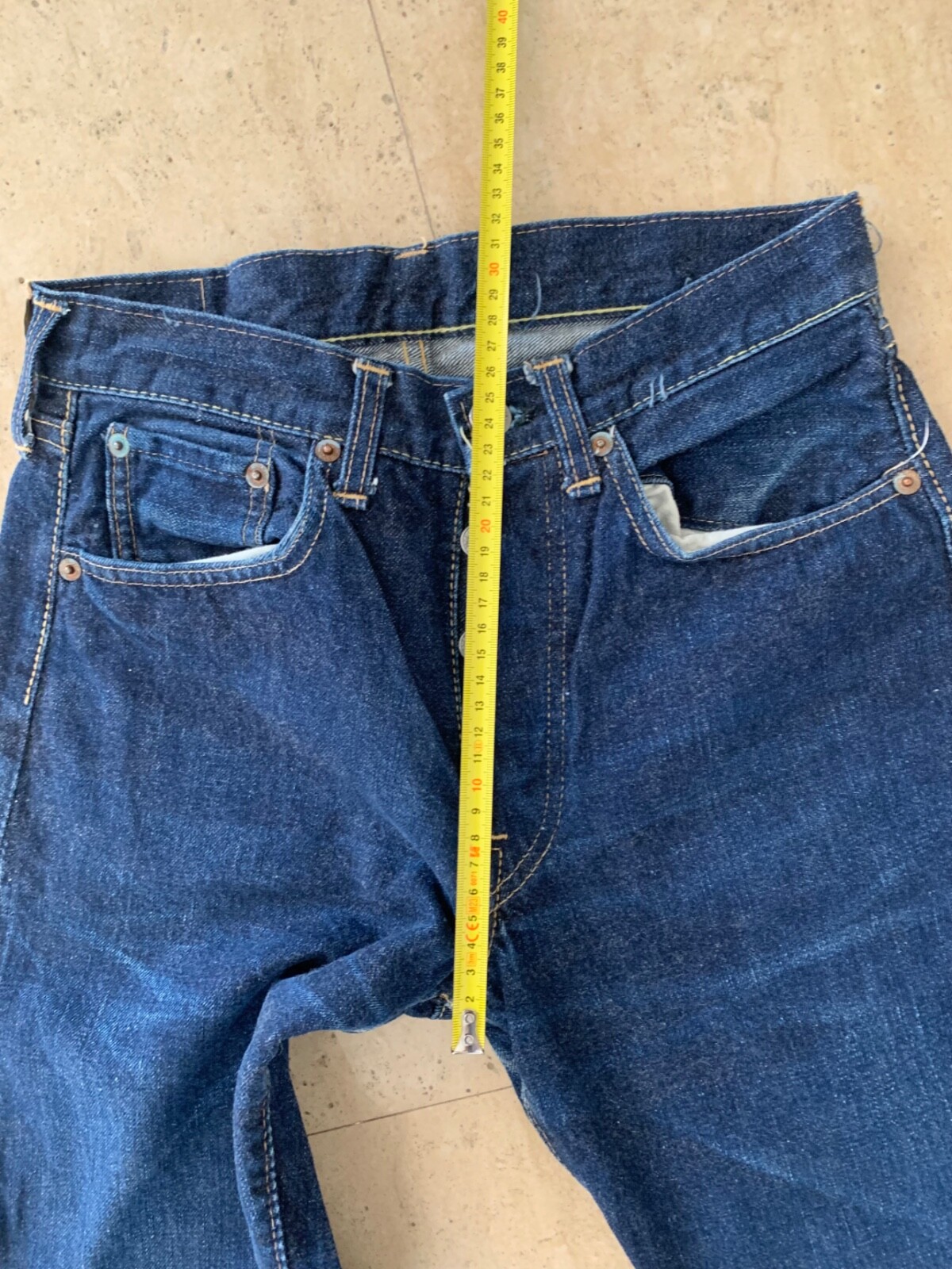 Extremely Rare Vintage Levi’s 501 Big E Jeans – Pre-1969, Dark Blue Wash