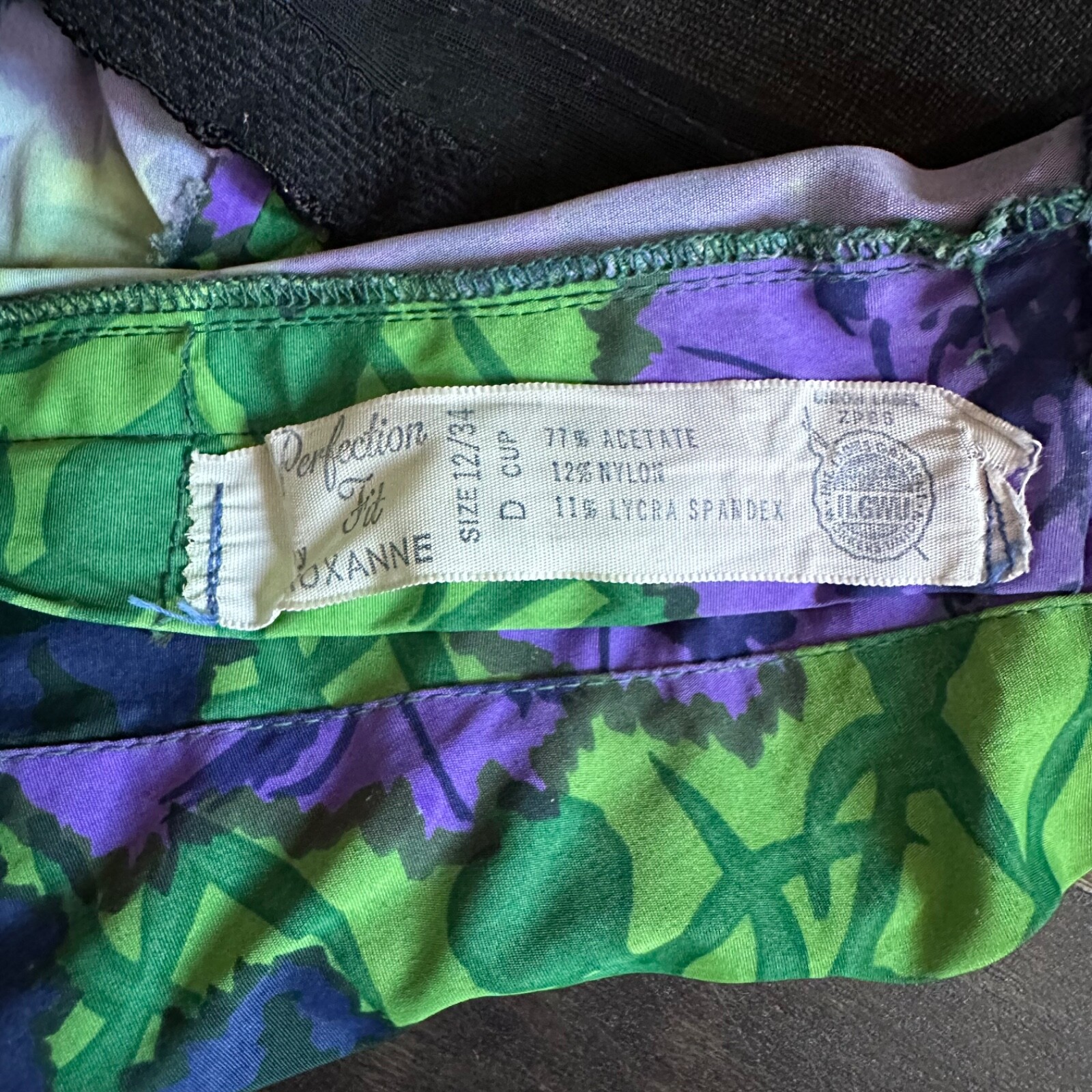 Vintage 1950s Floral Bullet Bra Swimsuit Perfection by Roxanne 12/34 D