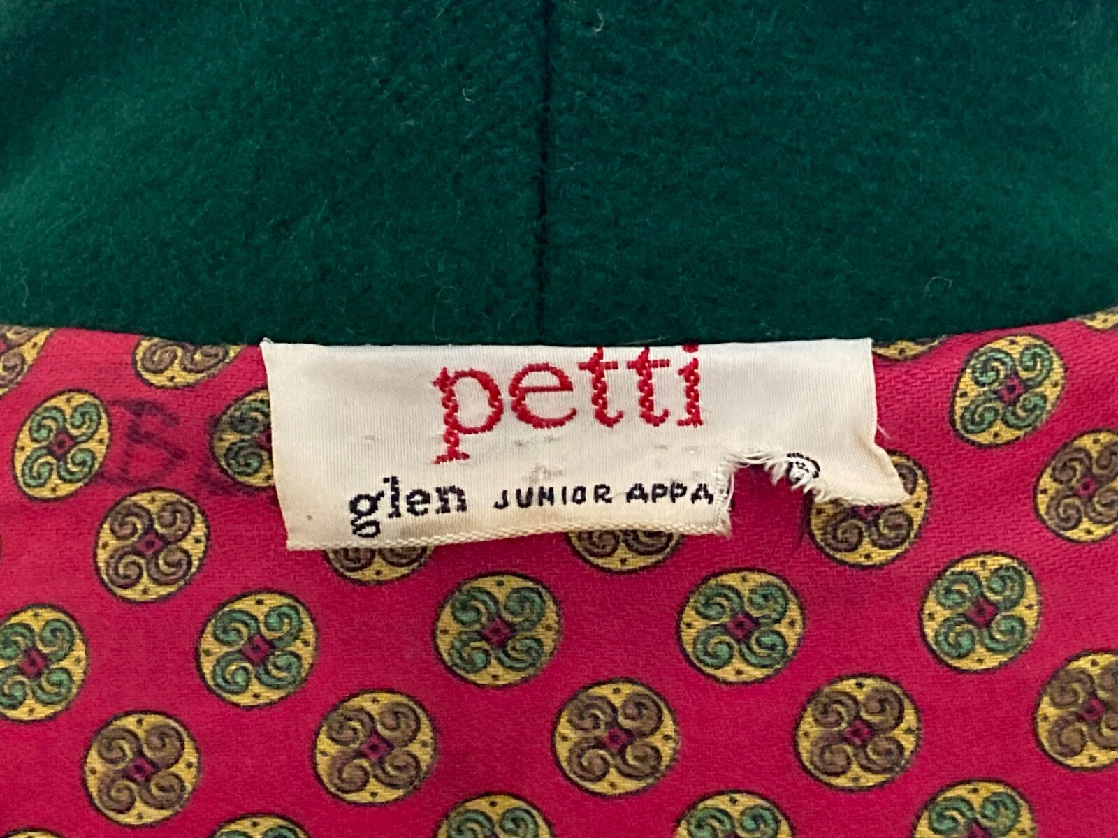 Vintage 50s Petti Glen Green Wool Embroidered Button Blazer Junior S