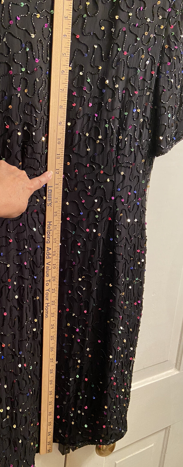 Vintage 100% Silk Bead Dress w/ Multi Color Sequins Made in India by Stenay 10P