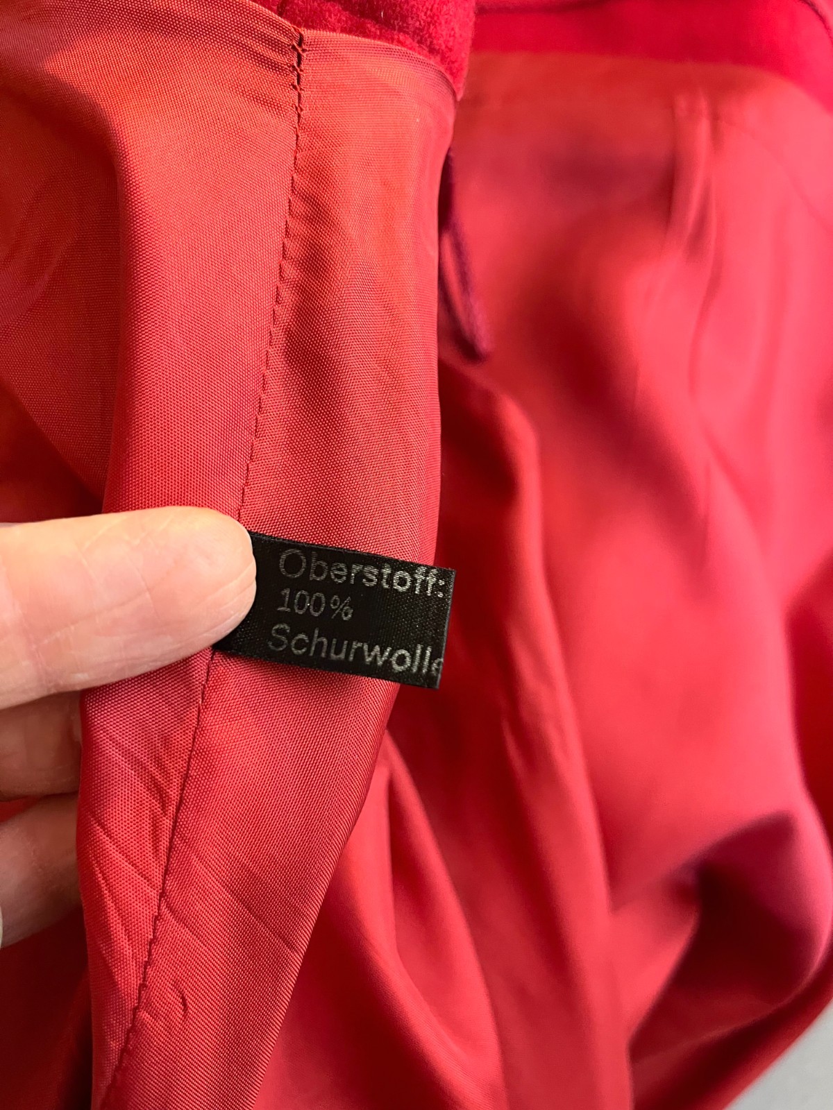 Admont Size 38 Red Felt Wool Trachten Skirt Green Embroidery