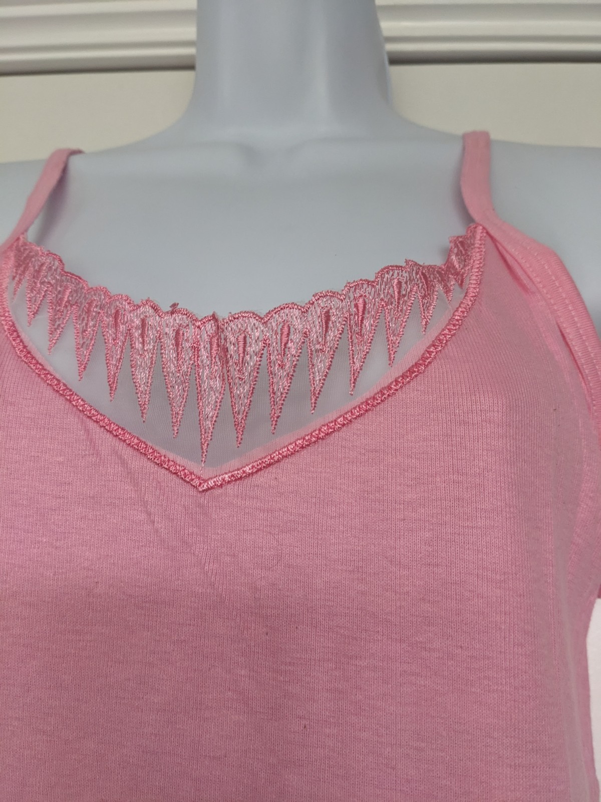 Vintage Camisole Tank Top Jockey For Her Pink 100% Cotton Womens Large USA