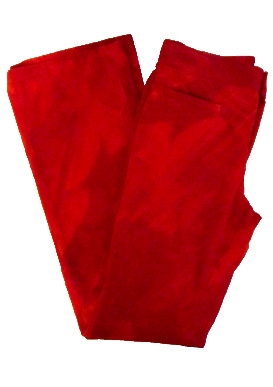Vintage agnes b. PARIS „Splotchy” Red Velour Zip Front Pants Size 36 (US 6)