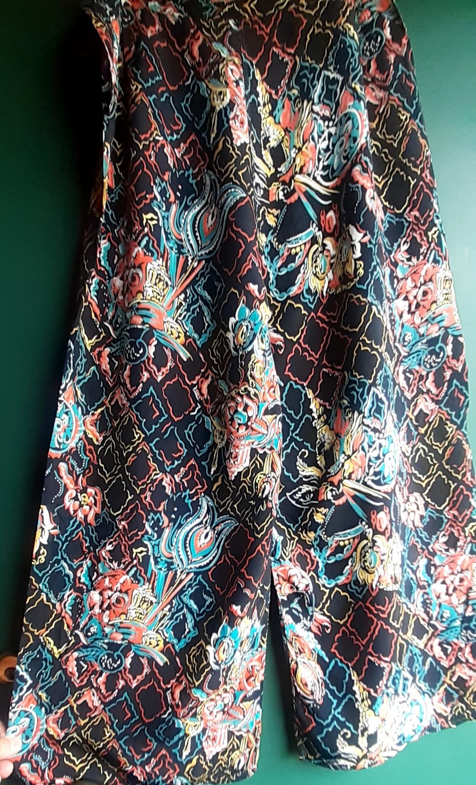 Vintage Black COLD RAYON Pajama PJ Harem Wild Pants 1930s 40s Waist 28