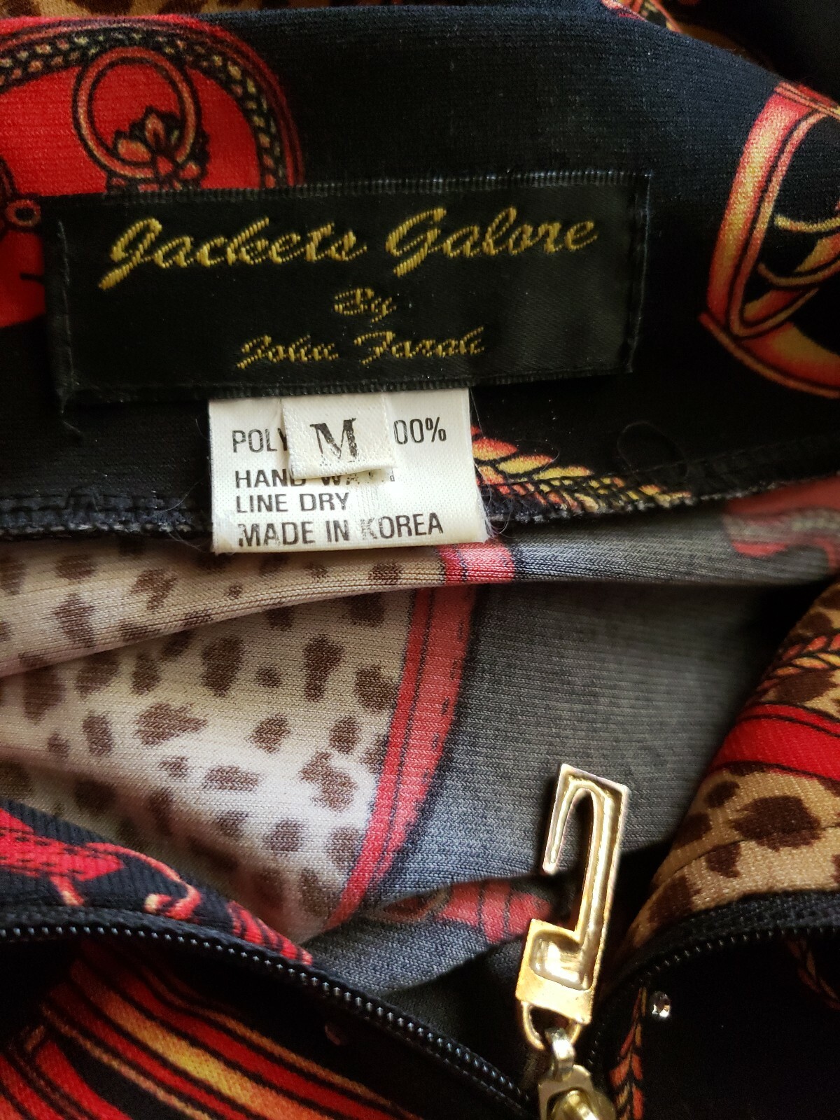 JACKETS GALORE by John Farah Top Saddle Bridle Equestrian Black Red M 1/4 Zipper