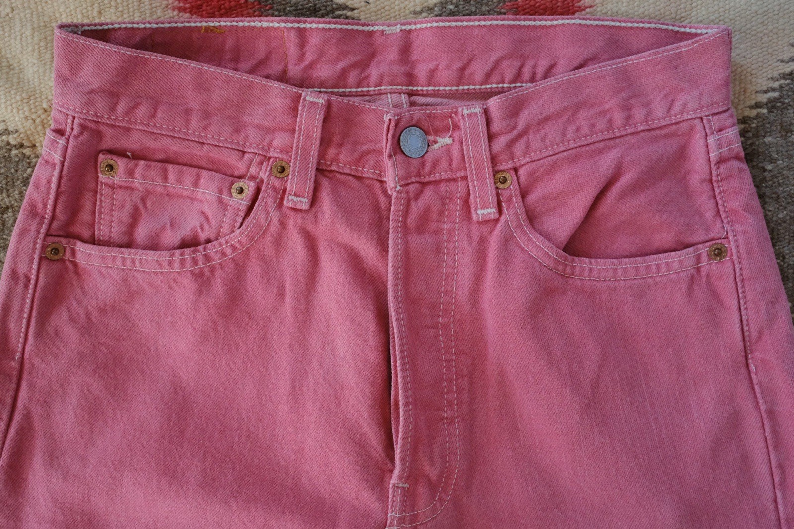 Vintage 80’s/90’s Levi’s 501 Pink 28 X 32 Actual Size Made In USA VGC