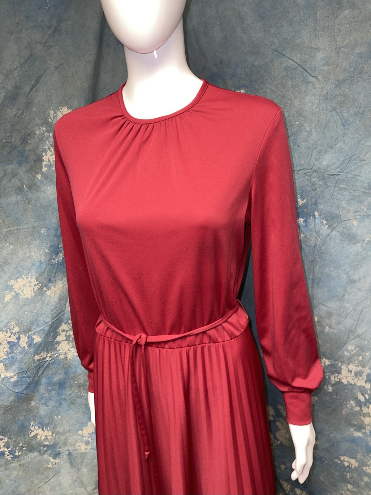 Vintage 1970s Red Polyester Disco Dress Happenings 38C 32W 54H
