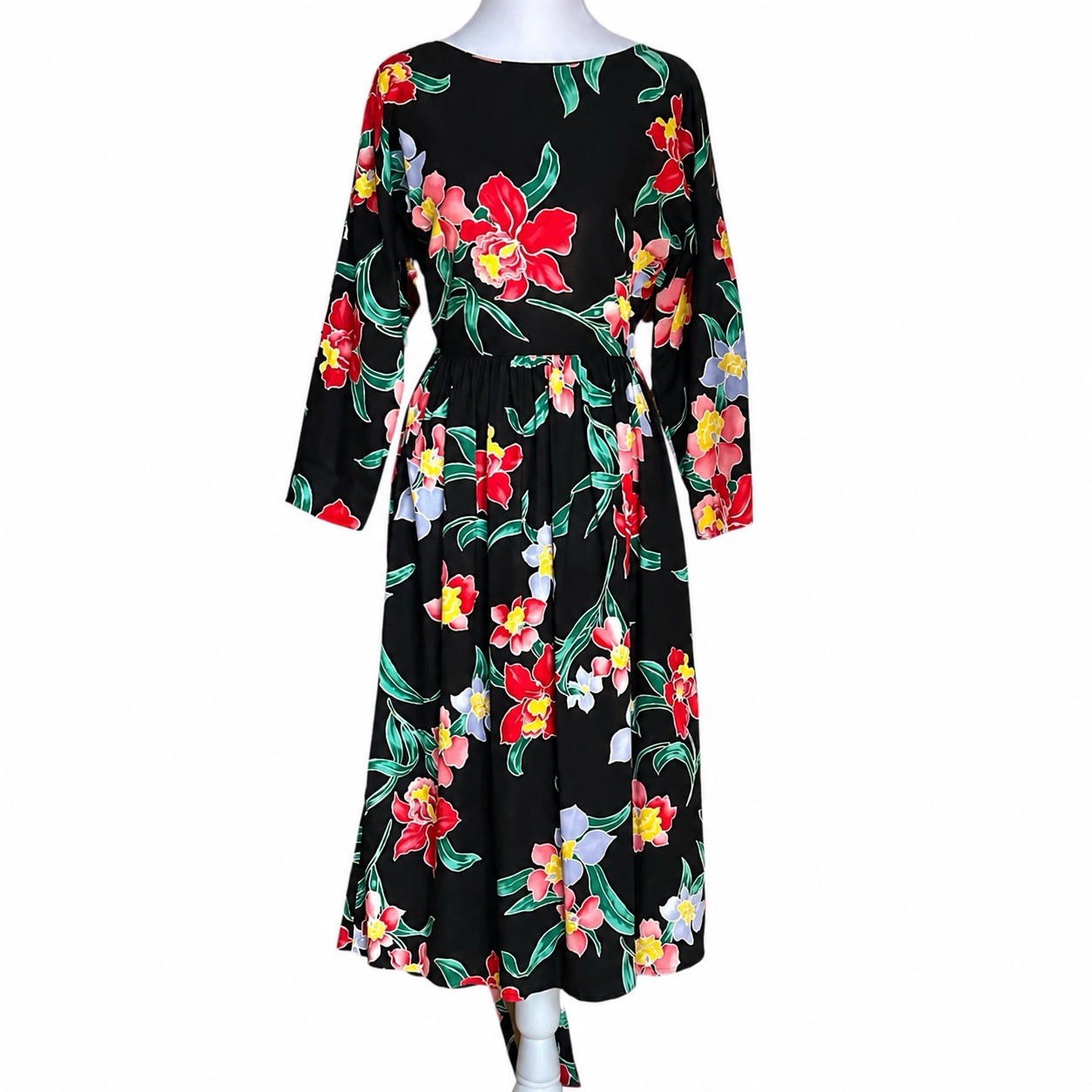 Vintage Barboglio Cristina Jan Vibrant Floral Hawaiian Cotton Dress Size 6