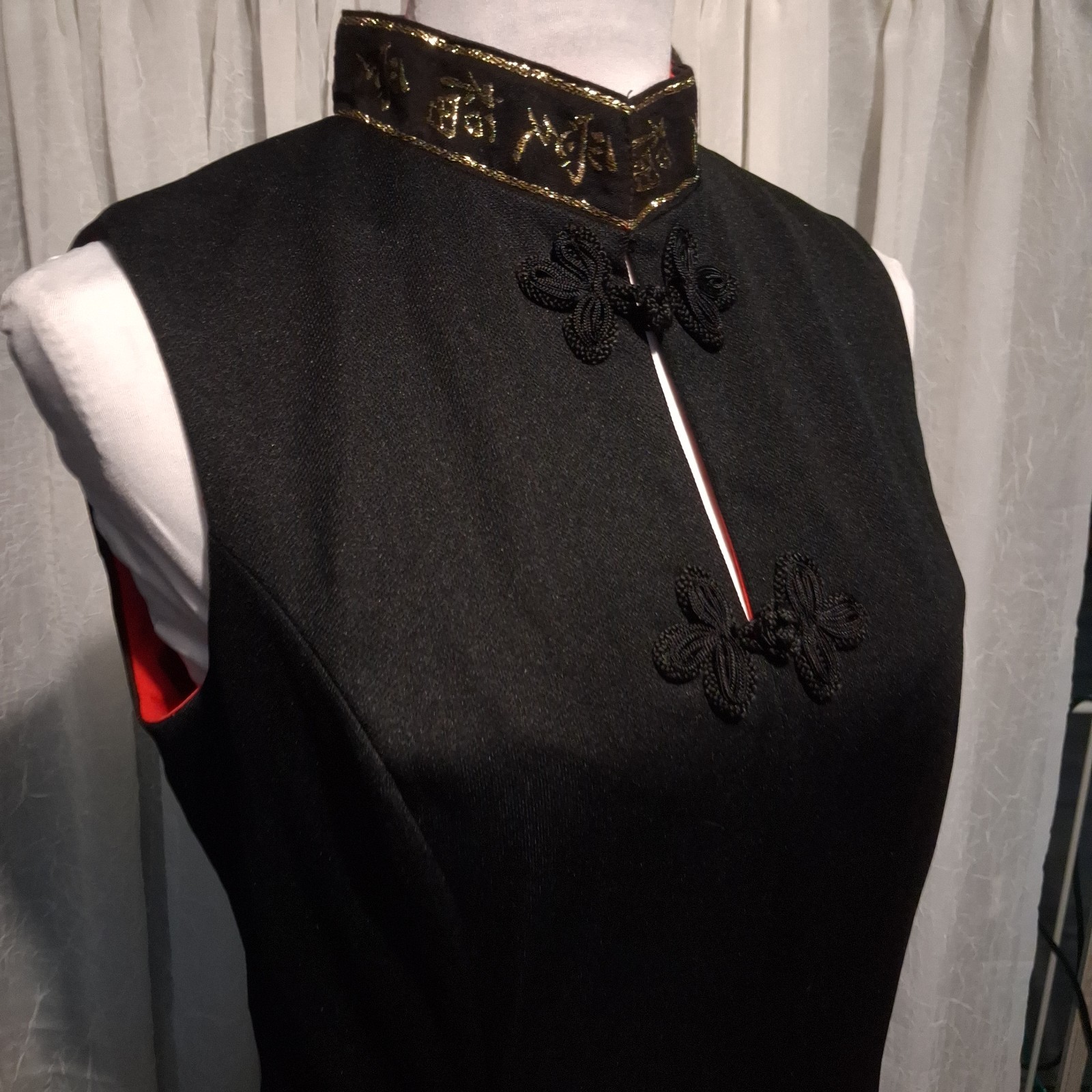 Cheongsam Maxi Gown Dress Mandarin Collar Hollywood Glam Union Label USA Sz 10