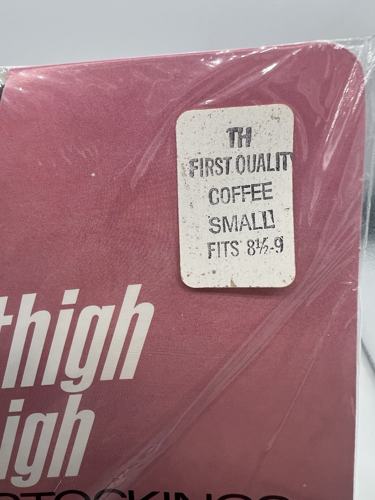 VTG Thigh High Stockings TH First Quality Coffee Small Fits 8 1/2-9 100% Nylon