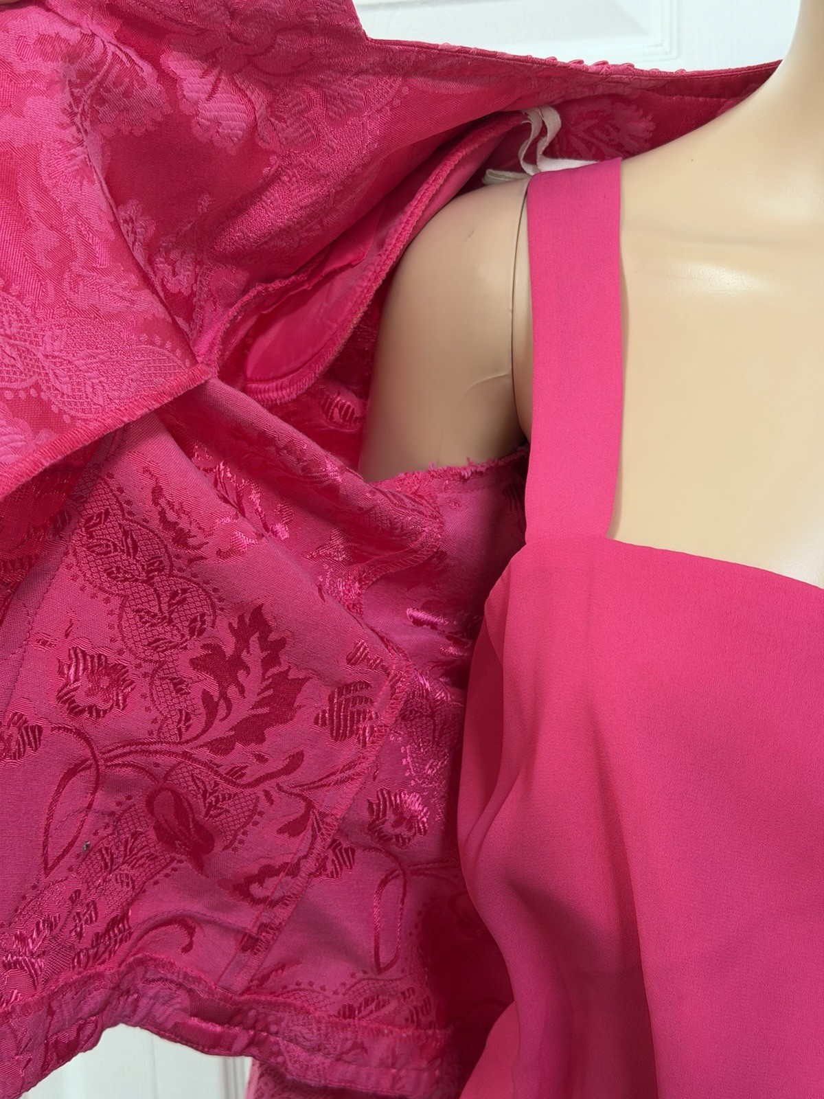 VTG Hot Pink Fuchsia Dress with Jacket Women’s Size 12