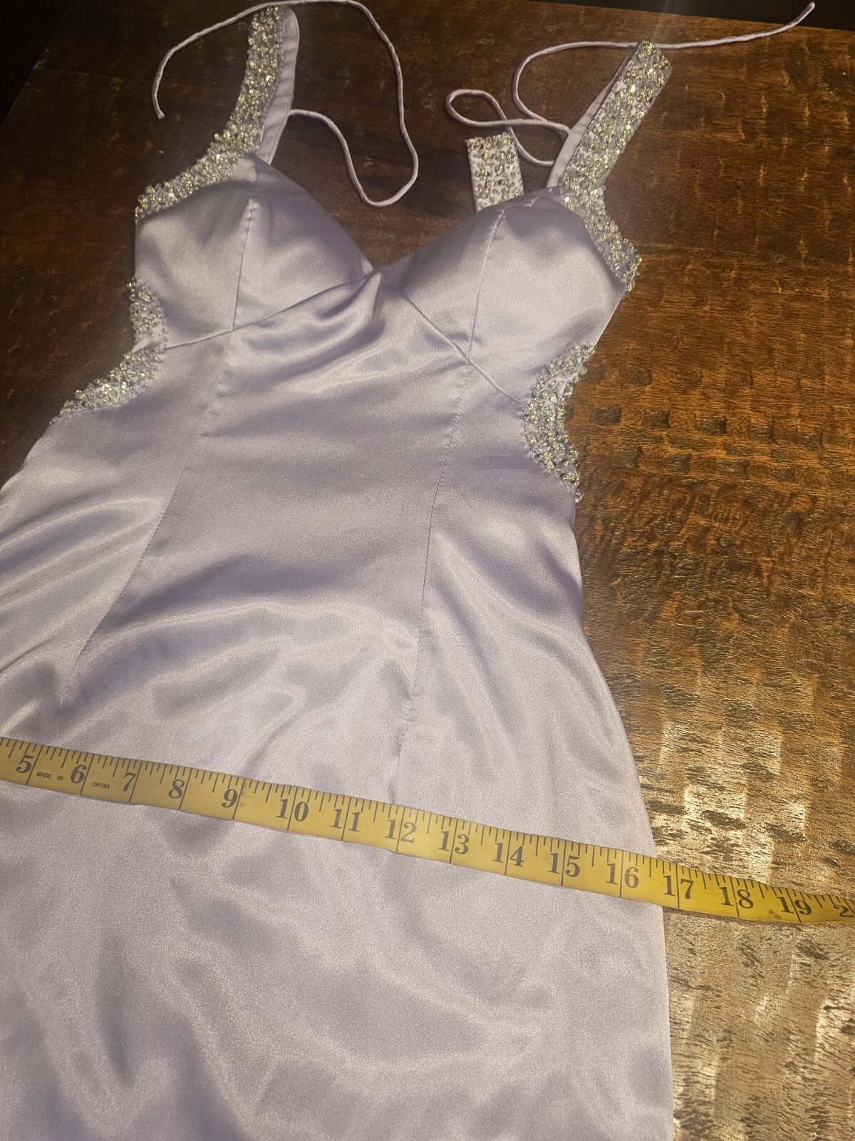Vintage Cache Purple Beaded Sequin Backless long Gown Xs-small