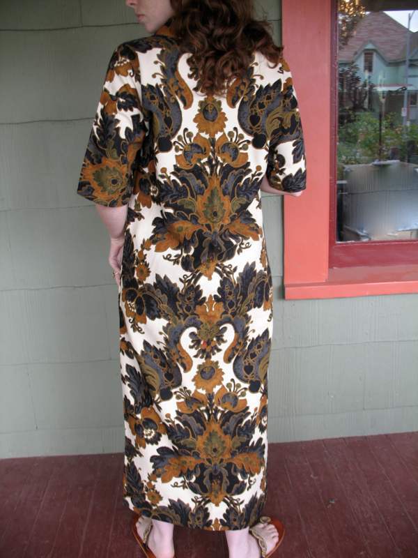 VTG 60s 70s Mod Hippie Caftan Dashiki Dress STELLAR Bold Tribal Paisley Festival
