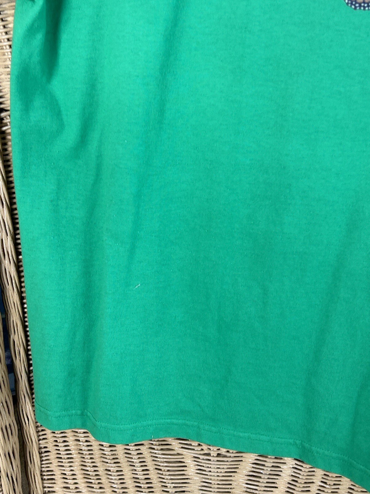 vintage t shirt 90s russell Butterfly Floral Medium Nature green