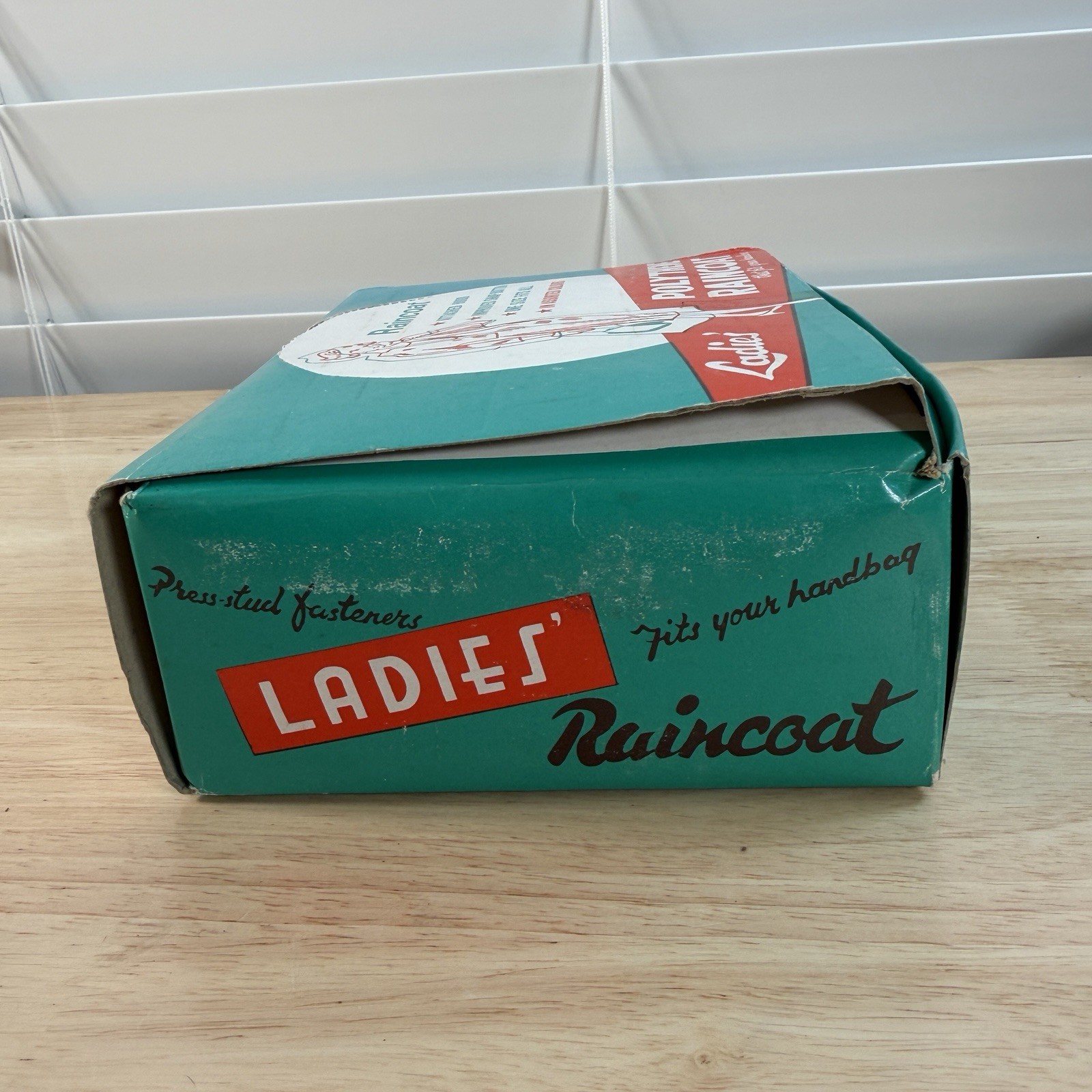 Vtg Ladies Polythene Raincoat Counter Display Box Sealed Raincoats Hong Kong MCM