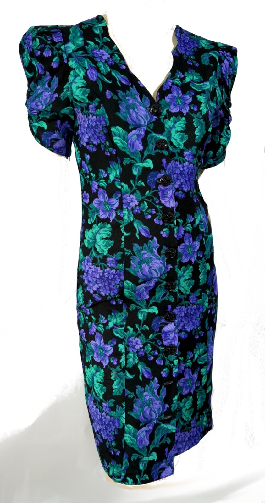 Vintage 80s All That Jazz Girl Power Rayon Wiggle Shirt Dress S/M 9/10