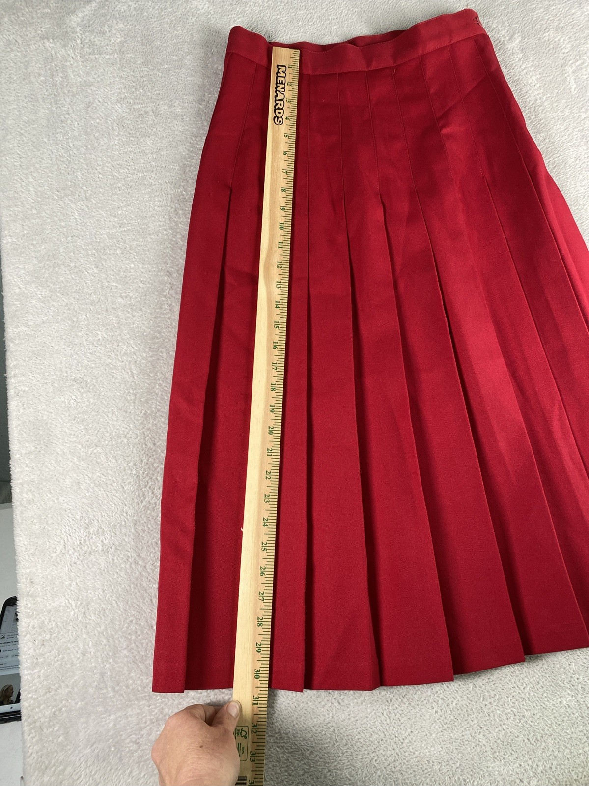 Vintage Take 1 Pleated A-Line Midi Skirt Women’s 12 Red School Office
