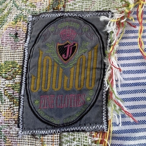 Vintage JouJou Patchwork Denim Jacket Floral Tapestry Grunge Boho L