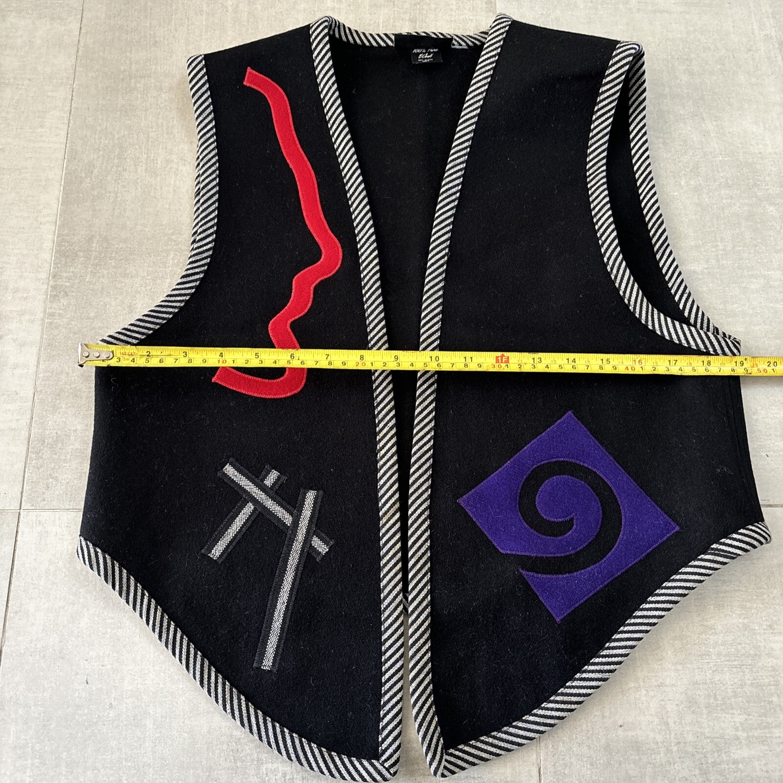 Vintage BEPPA Wool Vest 1980’s New Wave Memphis Style Size S/M EUC
