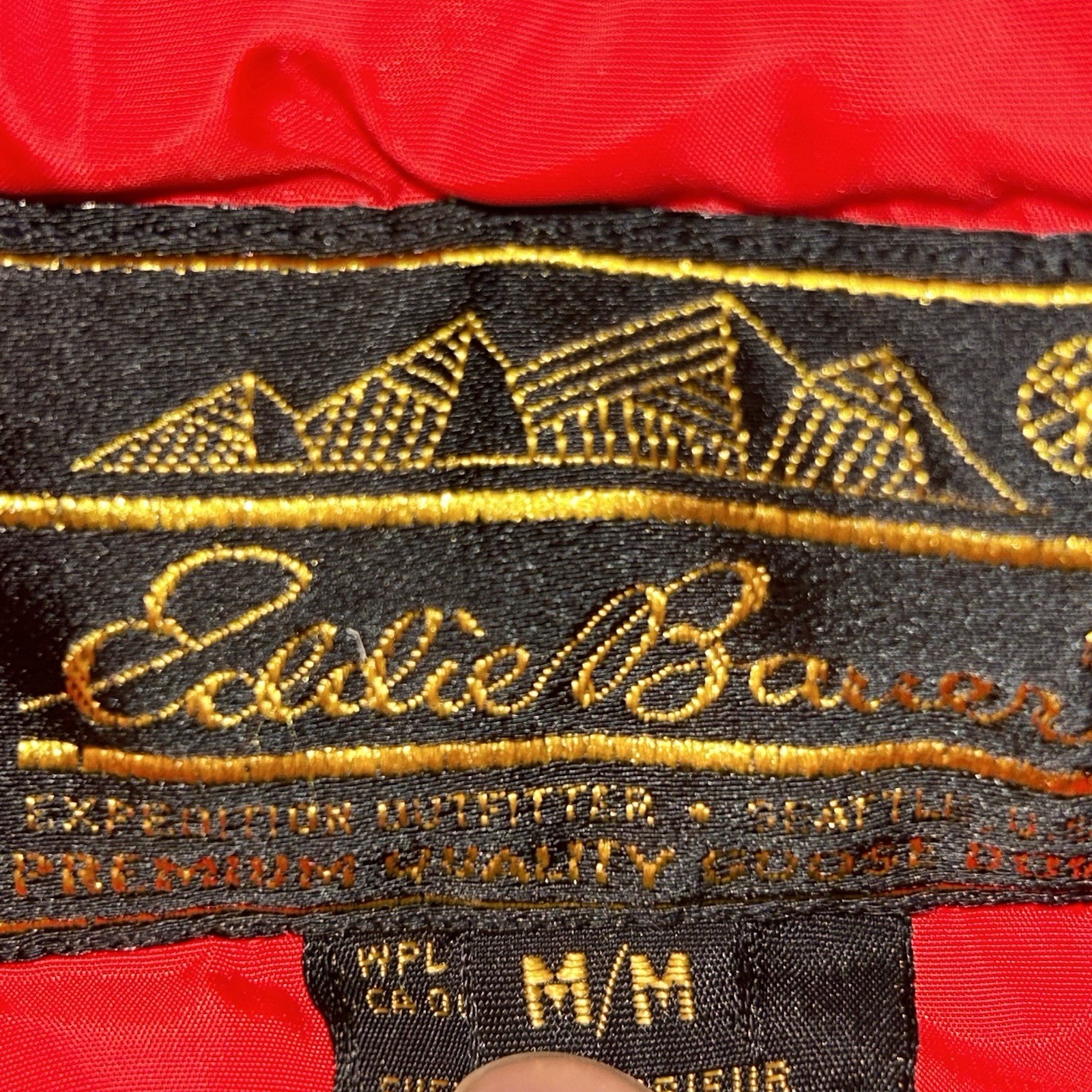 Vintage 80s Eddie Bauer Red Goose Down Filled Jacket Size Medium Hong Kong