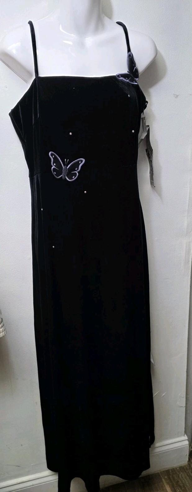 Vintage Molly Malloy Fairy Dress , Large Butterfly Babydoll Velvet Maxi Size 12