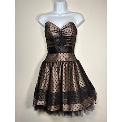 GUNNE SAX Jessica McClintock Dress 1 Black Champagne 90’s Prom Whimsigoth Glam