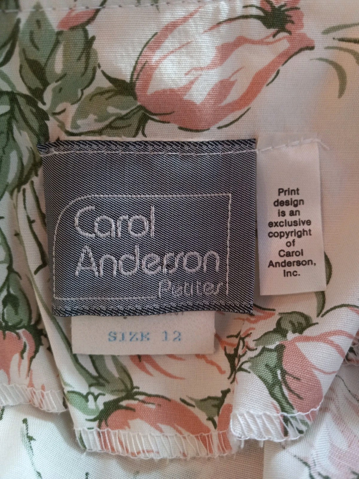 Vintage Carol Anderson Rose Bouquet Novelty Print Rayon Dress Cottagecore NWT