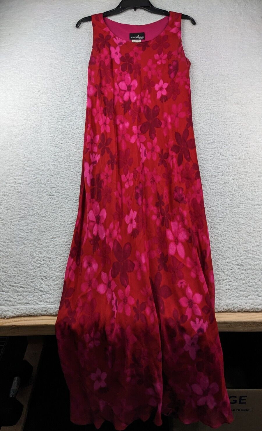 VTG 80s Positive Attitude Maxi Dress Lined Pink Floral