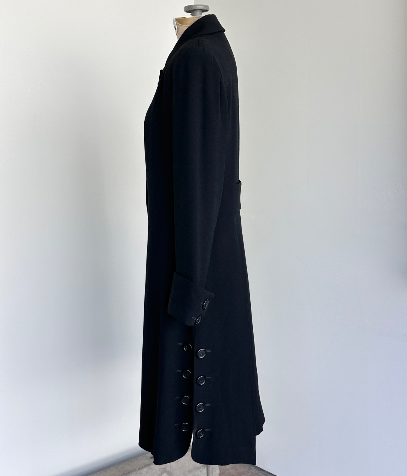 Zelda Black Gothic Duster Coat Medium 6 Vintage Womens Goth A Line Duster Coat