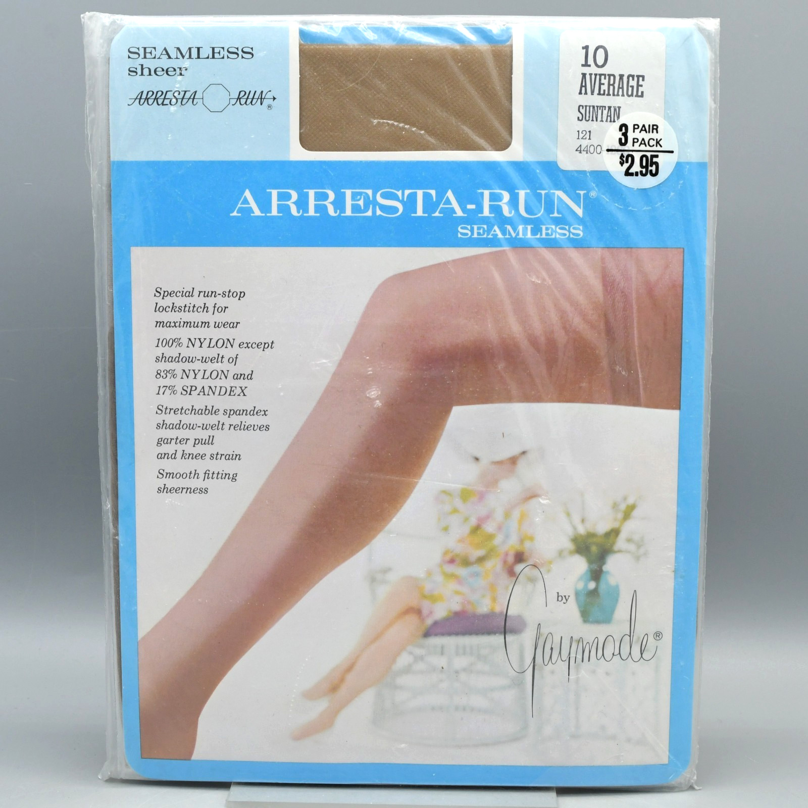 Vintage Gaymode Seamless Garter Stockings Lot of 4 Pairs Suntan 10 Average NEW