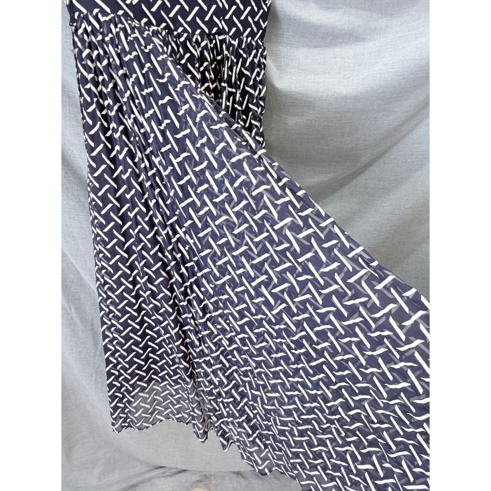 Vintage Marshall Field Young Chicago Shop Purple Geometric Fit Flare Dress AS IS