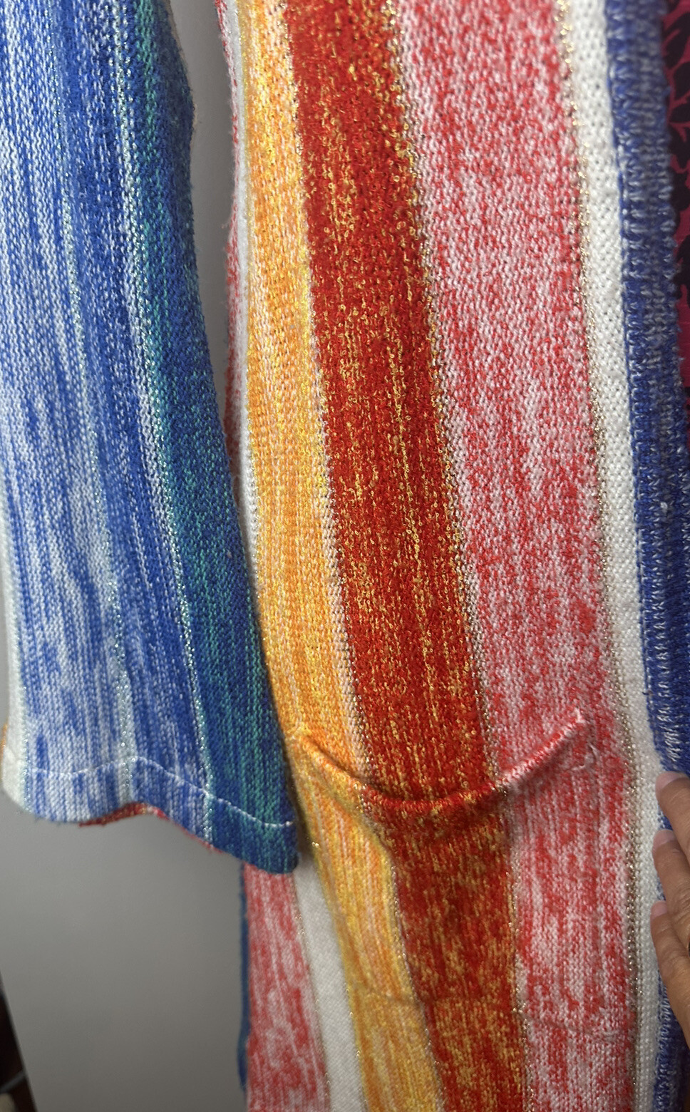Vintage 70s Organically Grown Arpeja Lagen Hippy Boho Cardigan L Vibrant Color