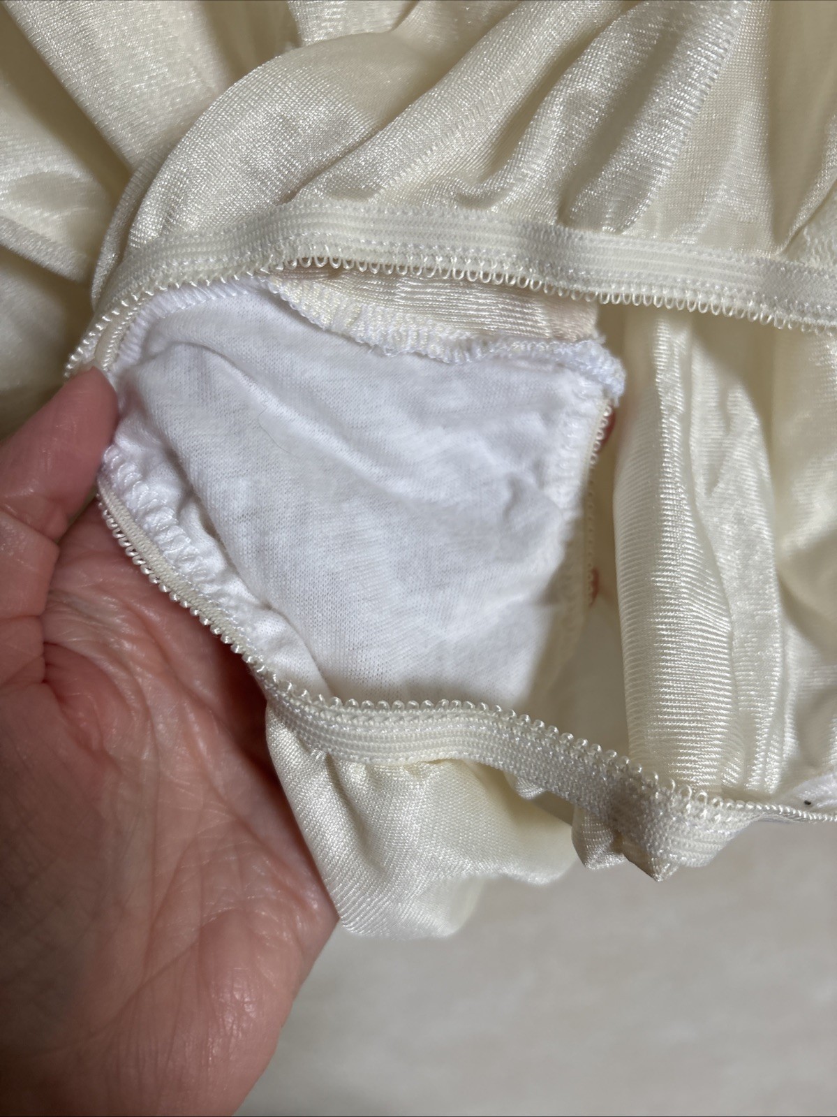 NWT Vintage Lady Camille Full Brief Granny Panties Shiny 100% Nylon lace