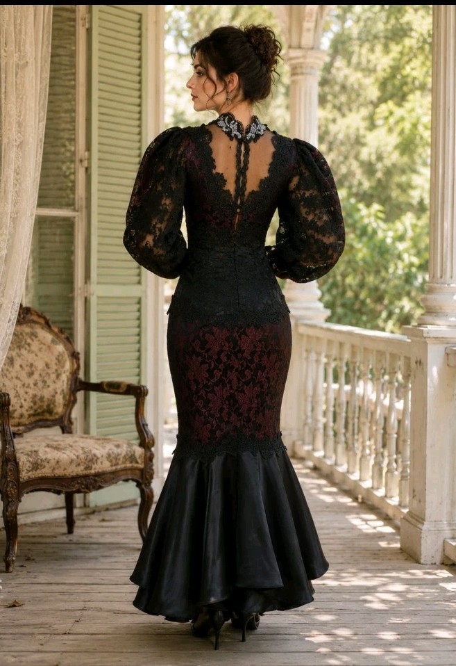 The Young Quinlan Co VTG Minneapolis ARTWEAR Edwardian COLLECTIBLE Dress XS?#CB3