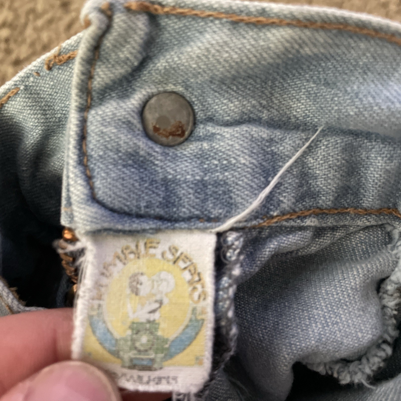 Vintage High Waisted Bell Bottoms Denim Jeans Rumble Seats by Wilkins Size 24×29